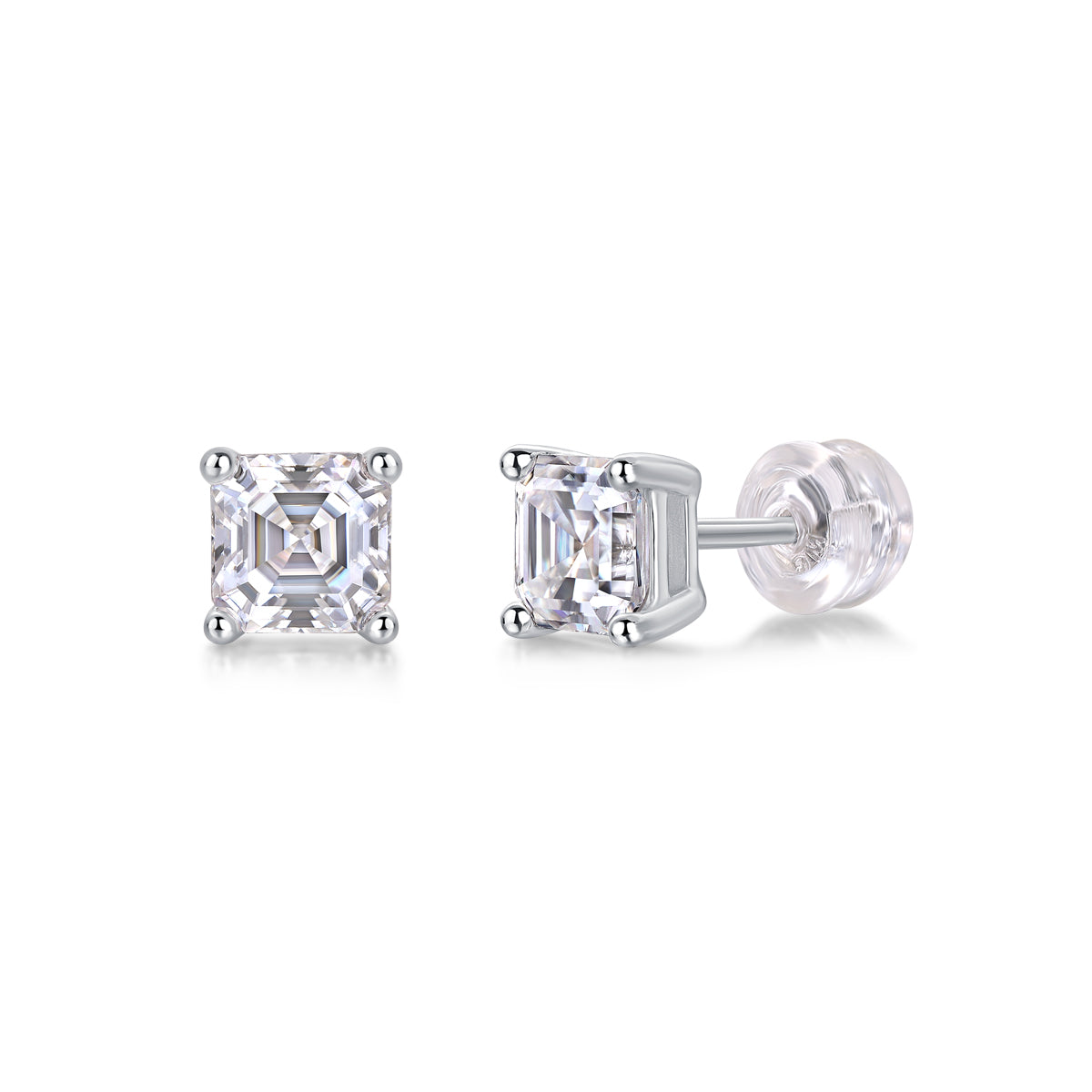 1Unrestrained - A Fashionable And Luxurious Diamond Jewelry Piece Set With Square Moissanite S925 Sterling Silver And Platinum - plated Pendant Prohibit TikTok sales - 5 - cjdropshipping