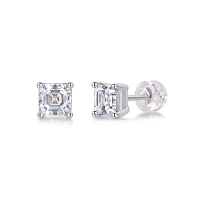 1Unrestrained - A Fashionable And Luxurious Diamond Jewelry Piece Set With Square Moissanite S925 Sterling Silver And Platinum - plated Pendant Prohibit TikTok sales - 5 - cjdropshipping