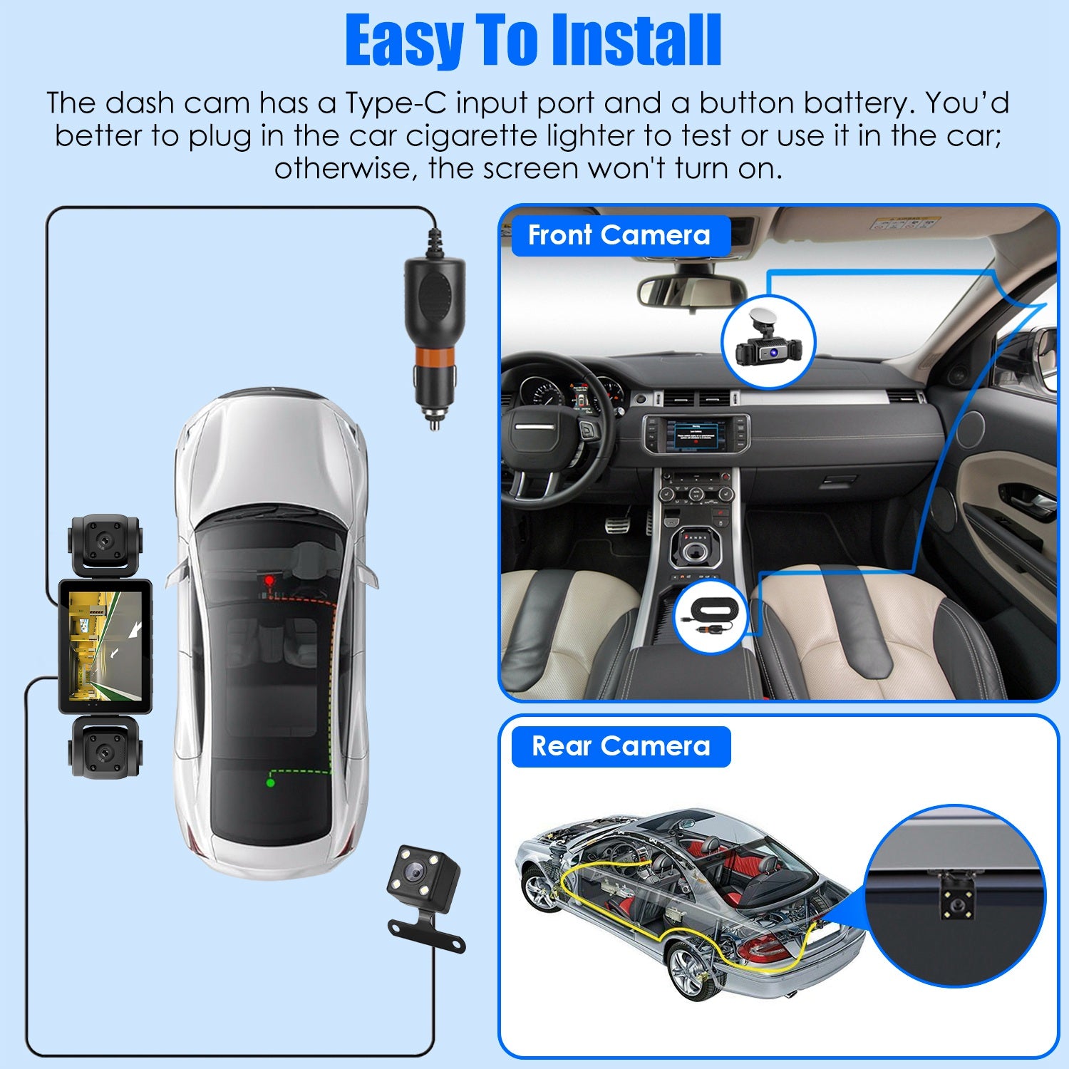 4 Channel Car Dash Cam With 128G MMC Card 1080P Front 720P Left Right 480P Rear G - Sensor Parking Monitor Loop Recording Night Vision 360 Degree Surveillance Car Camera - 5.0 - cjdropshipping