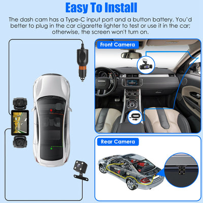 4 Channel Car Dash Cam With 128G MMC Card 1080P Front 720P Left Right 480P Rear G - Sensor Parking Monitor Loop Recording Night Vision 360 Degree Surveillance Car Camera - 5.0 - cjdropshipping