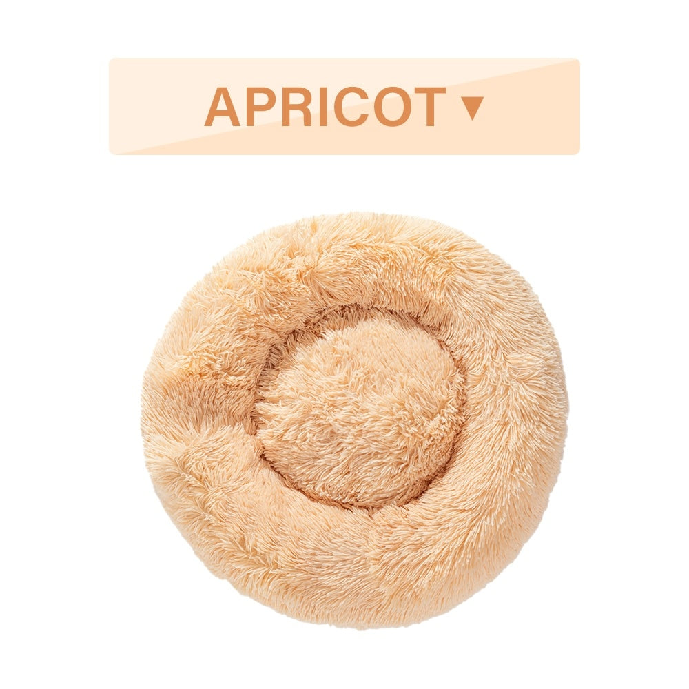 Fluffy Donut Dog Bed  Warm Soft Long Plush Pet Cushion Dog House Cat  Bed Washable Pet Sofa Mat Calming Samll Large Dog Beds - 4 - CJ