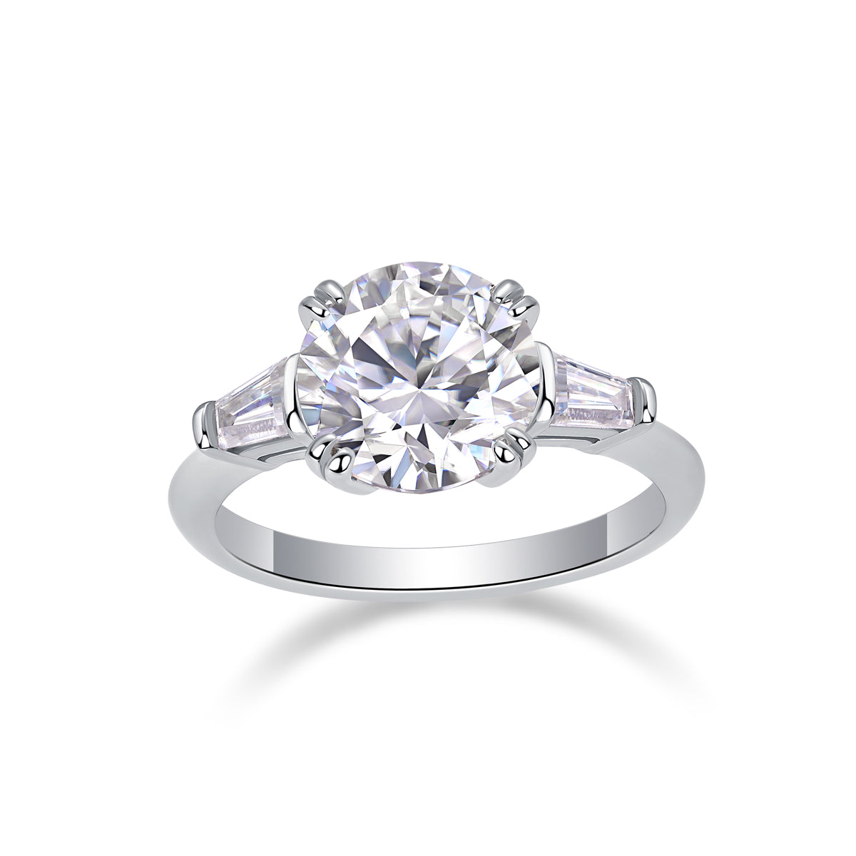 1Shining Step By Step - A Fashionable Diamond Jewelry Piece Set With 3 - carat Moissanite S925 Sterling Silver And Platinum Diamond Ring. Prohibit TikTok sales - 5 - CJ