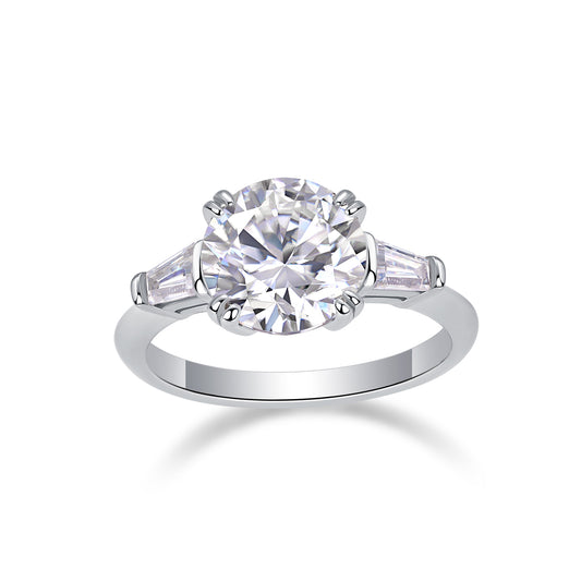 1Shining Step By Step - A Fashionable Diamond Jewelry Piece Set With 3 - carat Moissanite S925 Sterling Silver And Platinum Diamond Ring. Prohibit TikTok sales - 5 - CJ