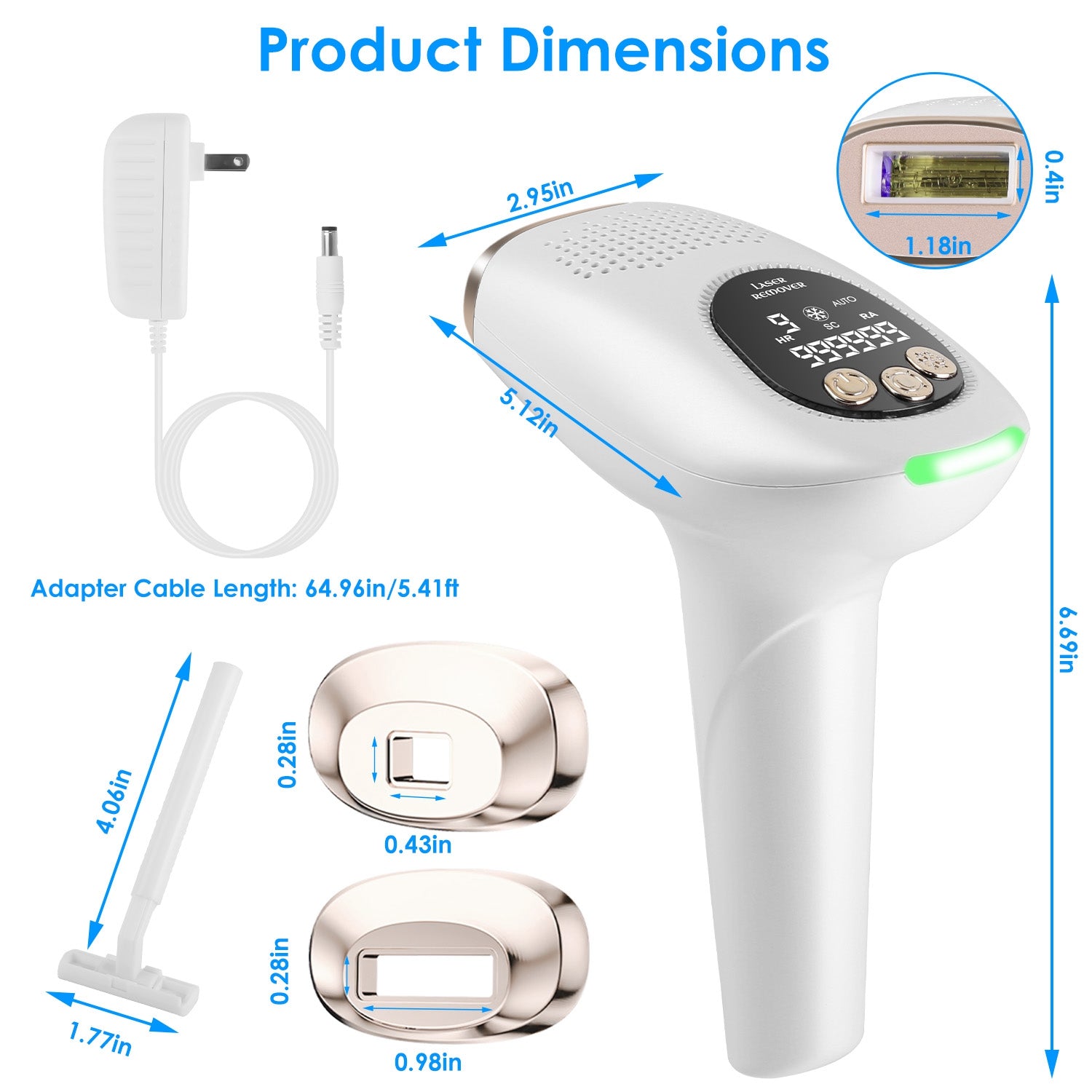 3 In 1 Ice Cooling Laser Hair Removal Painless Permanent At - Home IPL Hair Removal With 999,999 Flashes 9 Energy Levels 2 Modes For Armpits Legs Arms Bikini Line - 5 - CJ