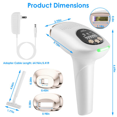 3 In 1 Ice Cooling Laser Hair Removal Painless Permanent At - Home IPL Hair Removal With 999,999 Flashes 9 Energy Levels 2 Modes For Armpits Legs Arms Bikini Line - 5 - CJ