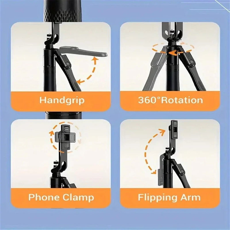 360 Rotating Pan Tilt Selfie Stick Tripod - 5 - CJ