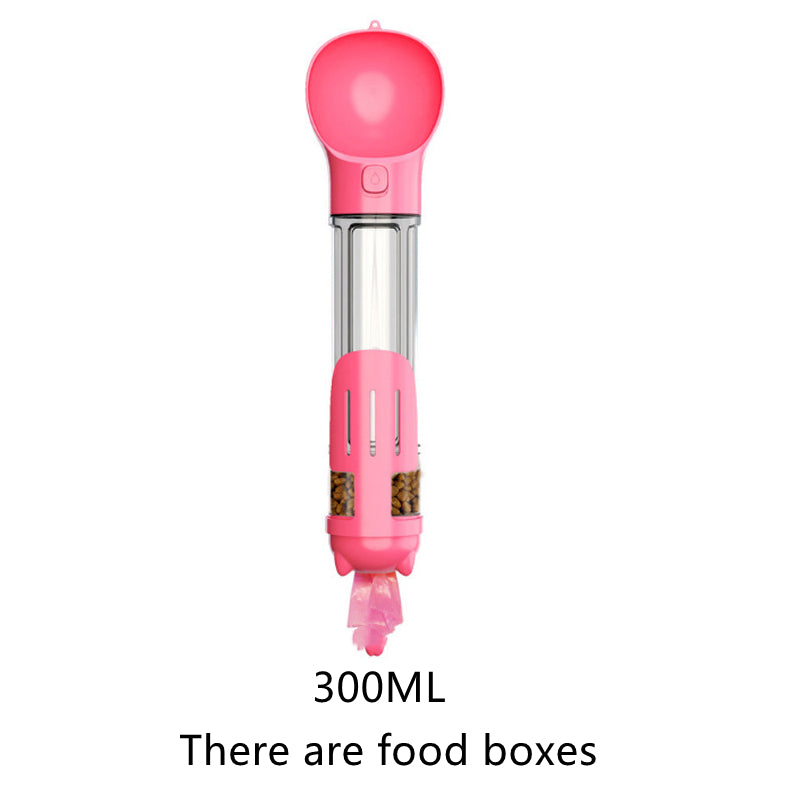 Pet Multi - functional Water Bottle - 0 - CJ - 300ML has food box pink - CJJJCWGY02802 - 300ML has food box pink