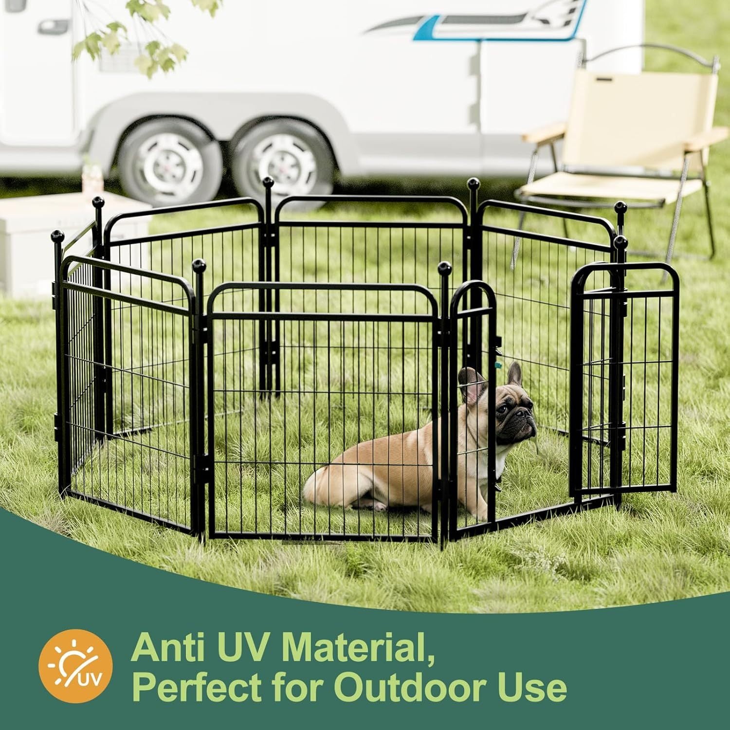 Gardner Pet Dog Fence Indoor And Outdoor Small And Medium Dog Foldable With Gravity Automatic Lock Pet Activity Fence - 5 - CJ