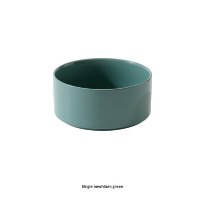 Solid Color Minimalist Home Use Ceramic Cat Food Feed Bowl - 0 - CJ