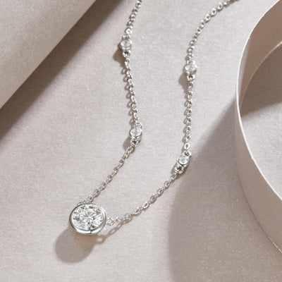 1Natural Reverie - A Fashionable And Luxurious Diamond Jewelry Pendant Set With 1 - carat Moissan Diamond S925 Sterling Silver And Platinum Plating Prohibit TikTok sales - 5 - cj
