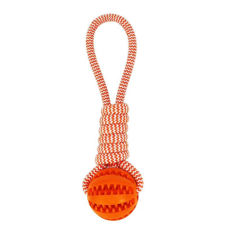 Dog Toys Treat Balls Interactive Hemp Rope Rubber Leaking Balls For Small Dogs Chewing Bite Resistant Toys Pet Tooth Cleaning Bite Resistant Toy Ball For Pet Dogs Puppy - 5 - CJ