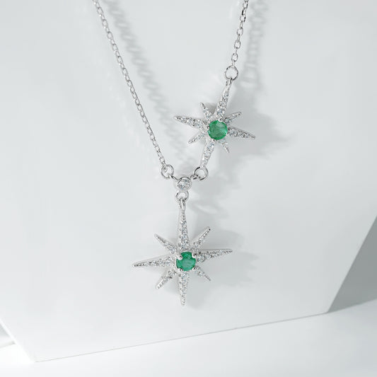 Fashion Trend Star Necklace Feminine Charcoal Chain S925 Silver - 4 - CJ