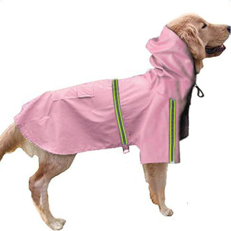Spring and summer new dog raincoat waterproof cape dog reflective raincoat large dog raincoat - 0 - CJ