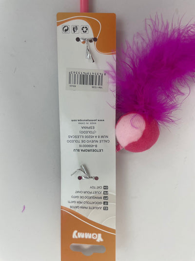 Small Ball Turkey Feather Cat Teaser - 5 - CJ