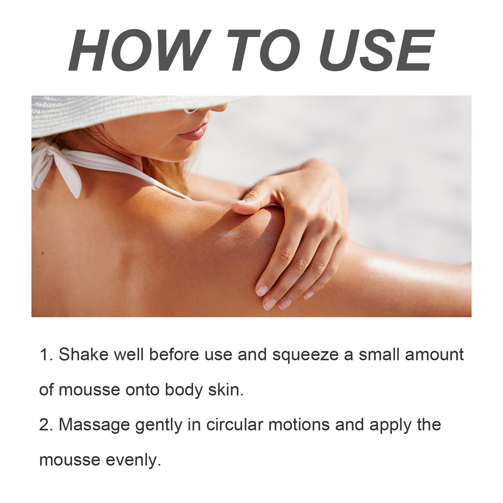 OceAura Tanning Mousse, Summer Outdoor Seaside Help Sun Moisturizing Skin Natural Fashion Wheat Color - 5 - CJ