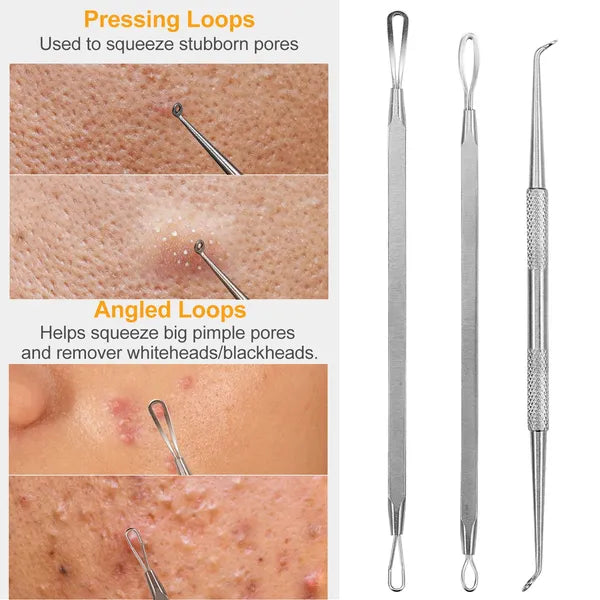7 Pcs Blackhead Remover Kit Stainless Steel Pimple Comedone Acne Extractor Needle Tools - 5 - CJ