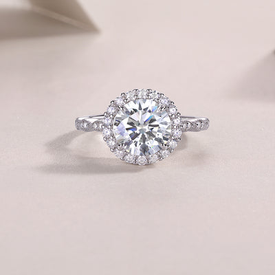 1Starlight Shining - A Fashionable Jewelry Ring Set With 3 - carat Moissanite S925 Sterling Silver And Platinum - plated Diamond Prohibit TikTok sales - 5 - CJ
