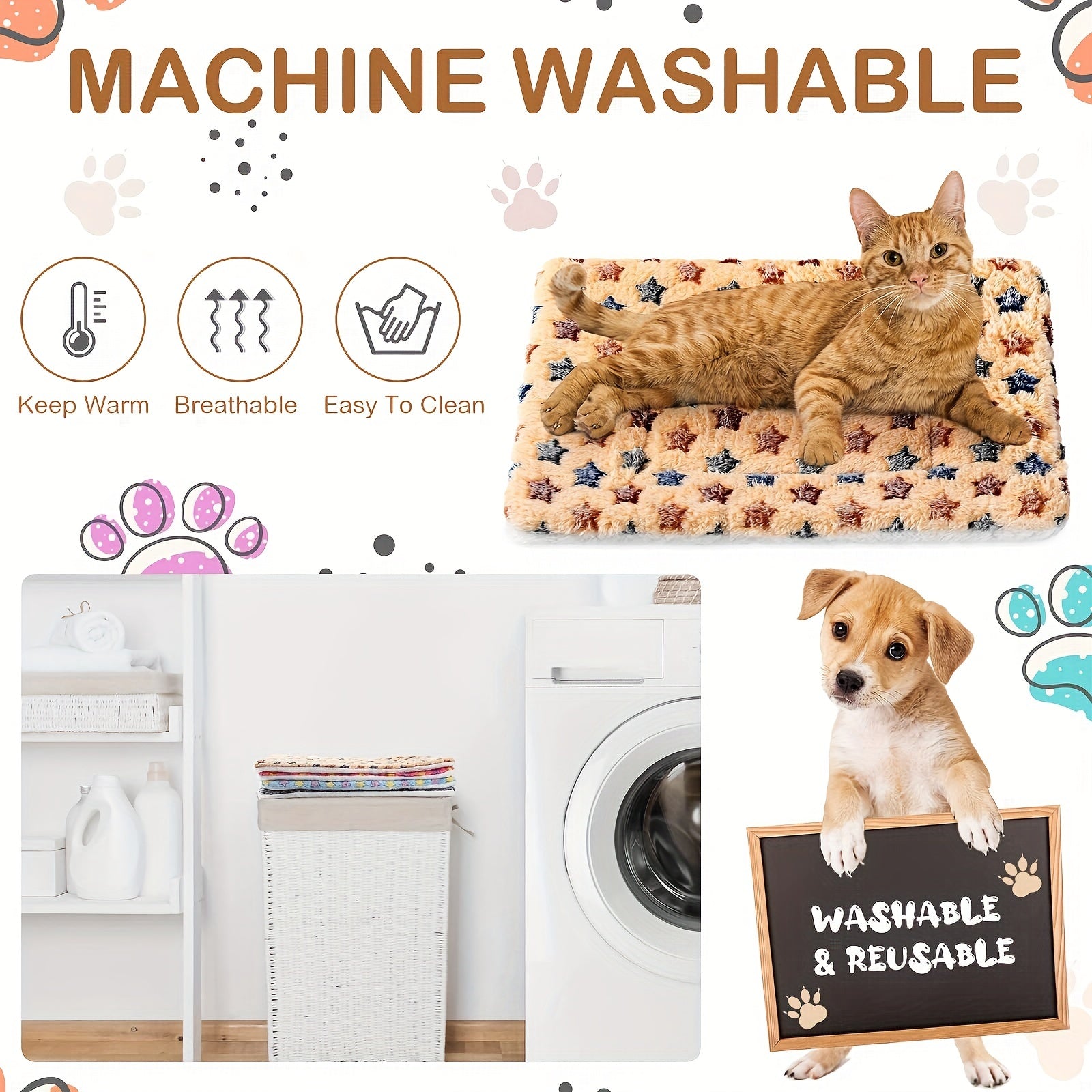 Pets Dog Bed Mat Crate Pad Soft Pet Bed Washable Crate Mat For Large Medium Small Dogs Reversible Fleece Dog Crate Kennel Mat Cat Bed Liner Super Soft Fluffy Premium Fleece Pet Blanket - 5 - CJ
