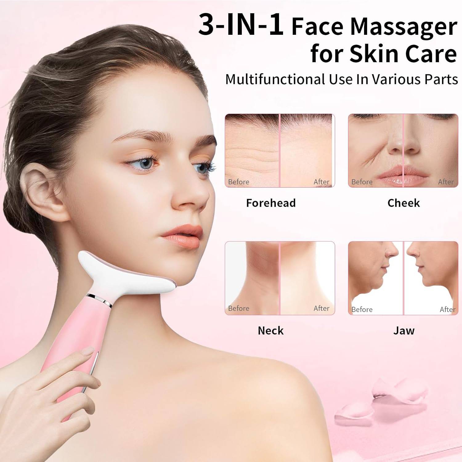 Skin Care Neck Face Massage Tool With Thermals, 3 - in - 1 Facial Massager - 5 - CJ