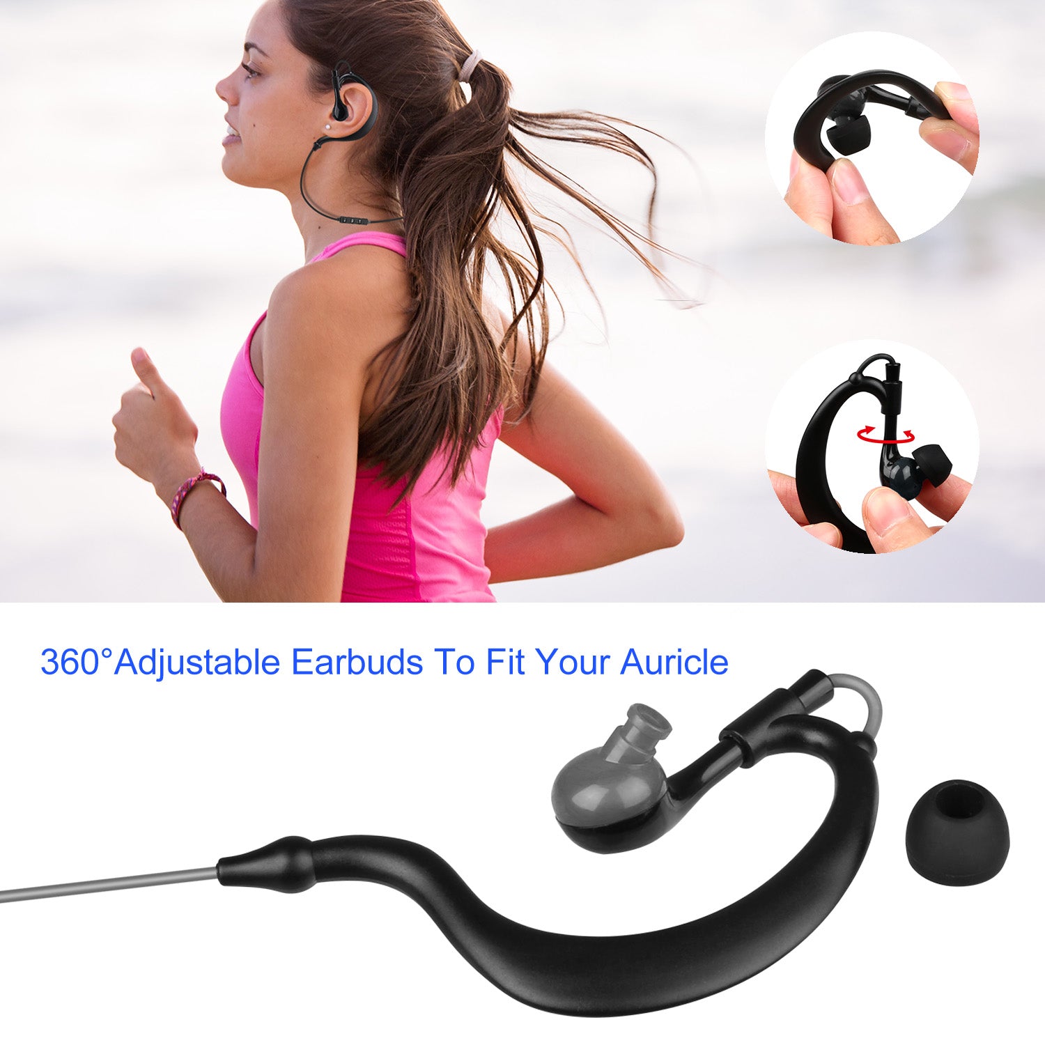 Wireless Headsets V4.1 Sport In - Ear Stereo Headphones Sweat - proof Neckband Earbuds With Mic Deep Bass HiFi Earphones For Running Hiking Travel - 5 - CJ
