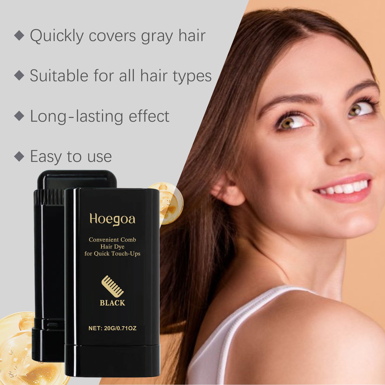 Hoegoa Hair Hair Hair Color Temporary Hair Hair Stick Is A Naturally Gentle And Non - irritating Pigmentation Hairdresser - 5.0 - CJ