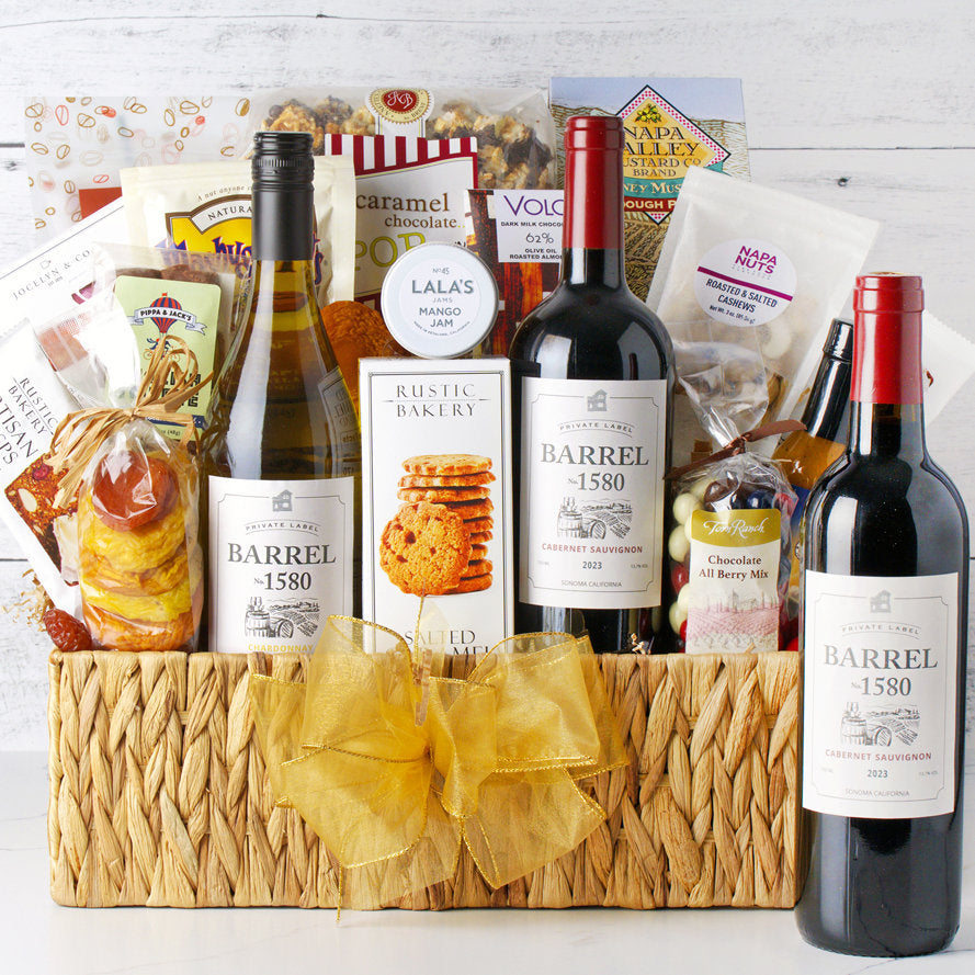 Premium Napa & Sonoma: Wine & Cheese Gourmet Gift Basket - GreatArrivals