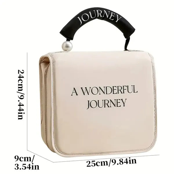 Women'S Pearl Portable Cosmetic Bag, Business Travel Hook Cosmetic Bag, Cosmetic Bag Large Capacity, Toilet Bag With Hook, Suitable For Toiletries, Cosmetics, Brushes And Other Items - 5 - CJ
