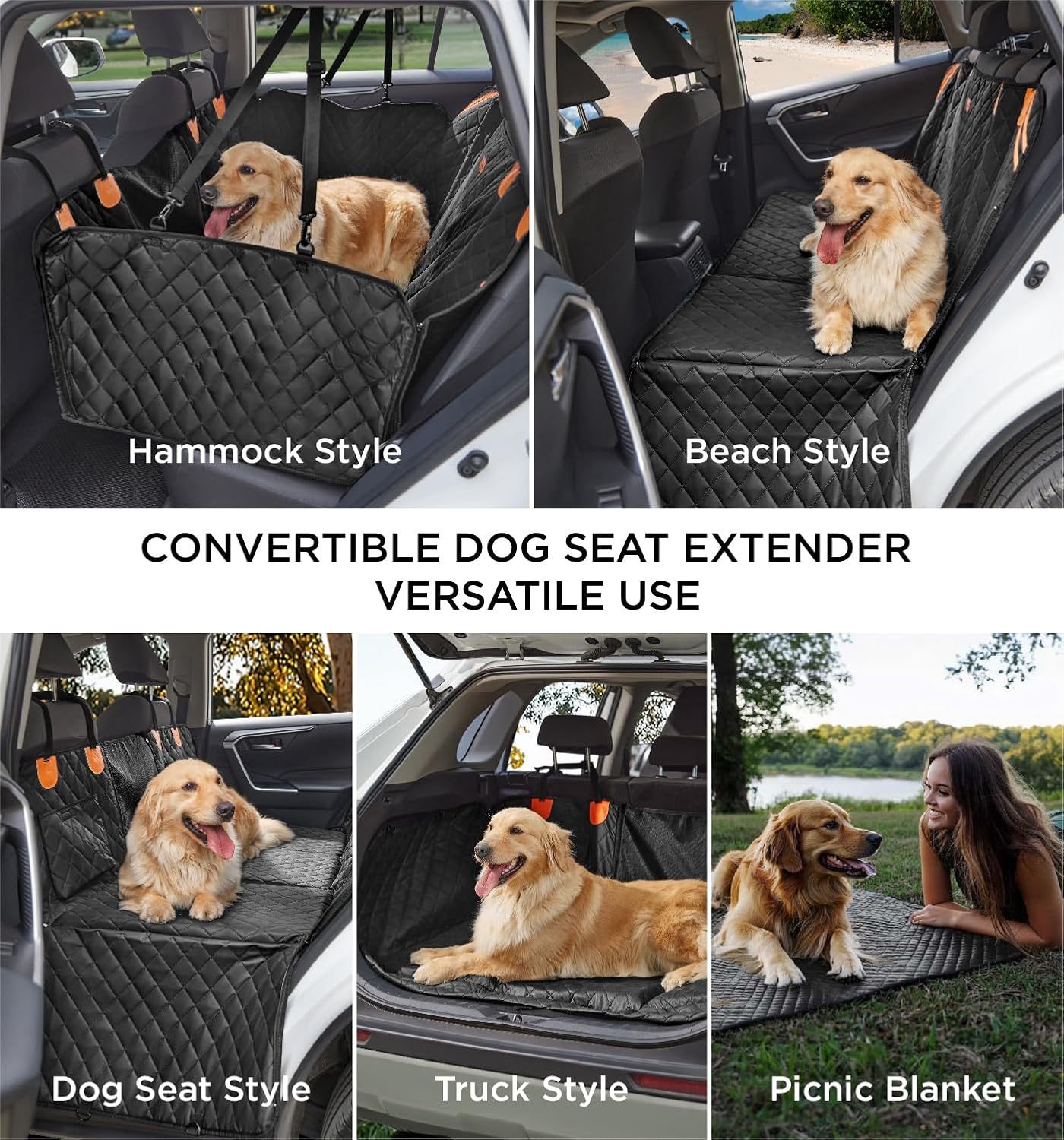 Made4Pets Pet Dog Car Back Seat Cover Back Seat Extension Pad Can Bear 400 Pounds Waterproof And Non - slip Dog Car Hammock Eight - layer Hard Bottom With PE Foam Easy To Install And Clean - 5 - CJ