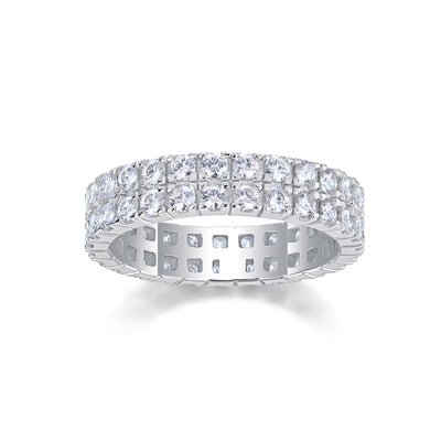 1Multi - row Diamond Ring Luxury Fashion Set Moissanite Silver Ring Prohibit TikTok sales - 5 - CJ