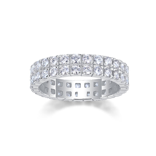 1Multi - row Diamond Ring Luxury Fashion Set Moissanite Silver Ring Prohibit TikTok sales - 5 - CJ