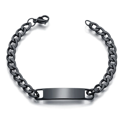 Personalized Human Eye Bracelet DIY Laser Engraved Stainless Steel Couple Bracelet Engraved Portrait Bracelet - 7 - CJ - Black - Lettering - CJSL210286102BY