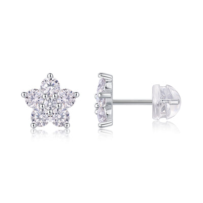 1Paris Flower - Fashionable And Luxurious Diamond Jewelry Set With Moissanite S925 Sterling Silver And Platinum - plated Stud Earrings Prohibit TikTok sales - 5 - cjdropshipping