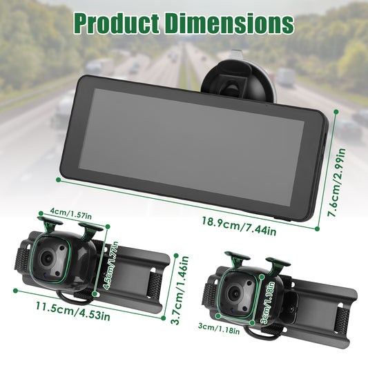 1Pc 1080P Baby Car Camera For 2 Kids Dual Channel Car Baby Monitor Rear Facing Car Seat Camera With 120Degree Wide View 6.86In HD Split Screen Night Vision - 5 - cjdropshipping