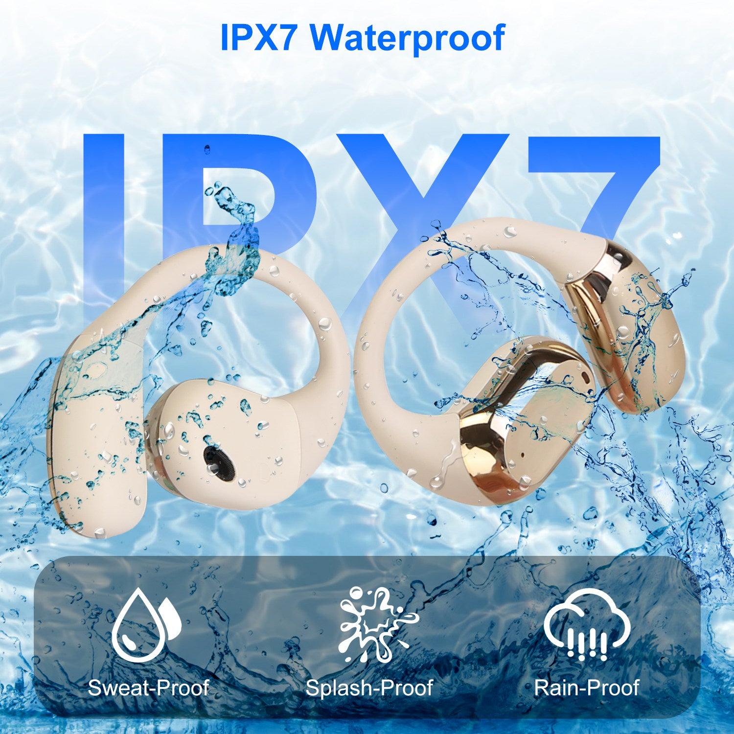 1 Set Wireless V5.4 Open Ear Earbuds With Earhook LED Display Charging Case IPX5 Waterproof 300Hrs Standby Time Touch Control Stereo Sport Headphones For Workout Running - 5 - CJ