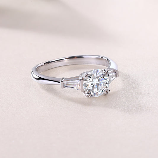 1Luxury Fashion Diamond Wedding Ring Classic Set With Moissanite Silver Ring Prohibit TikTok sales - 5 - CJ