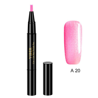 5pcs Nail Polish Pen 3 In 1 One Step Glue Pen Multicolor - 0 - CJ
