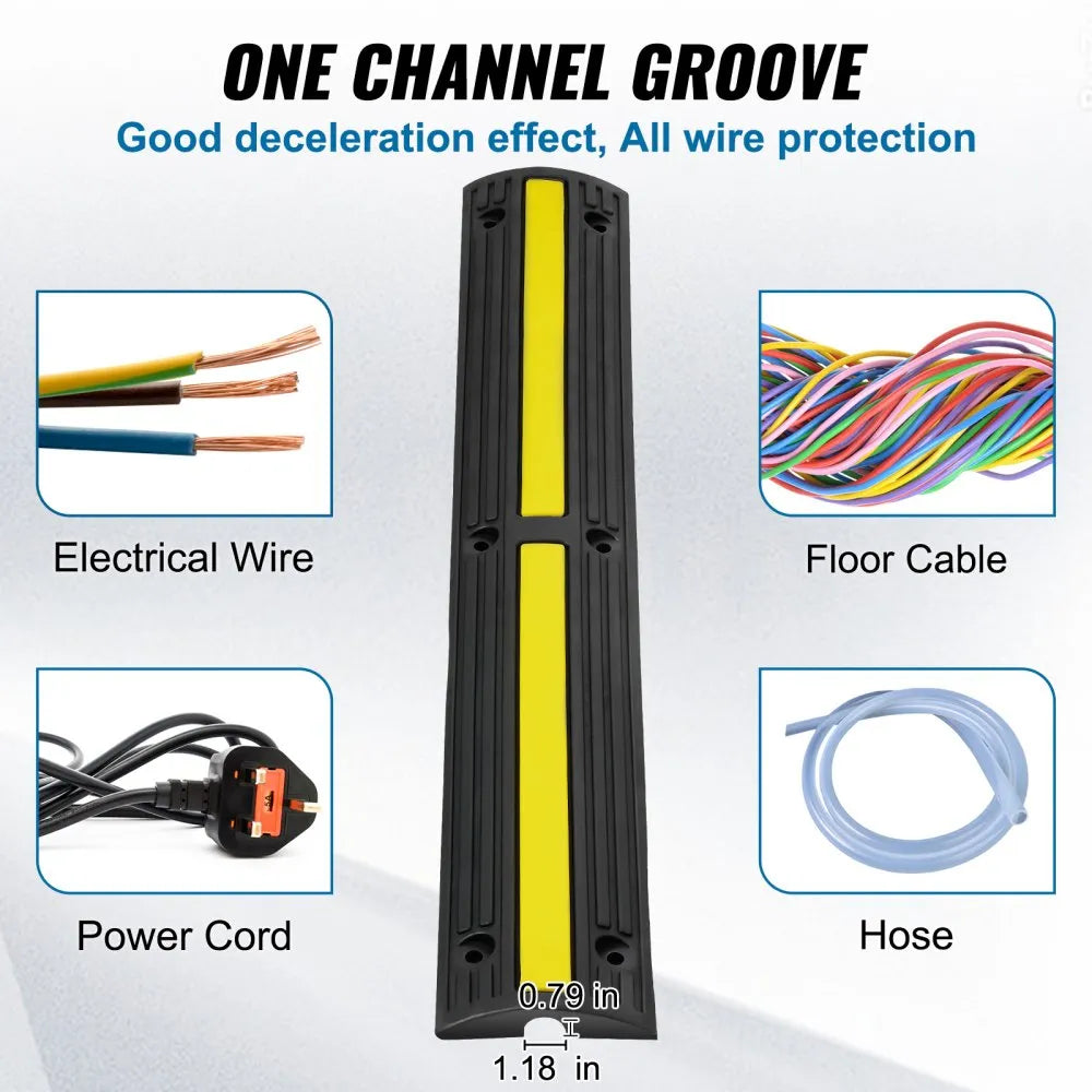 4 PCs 39'' Cable Protector Ramp 18000 Lbs Speed Bump Floor Cable Protector - 5 - CJ