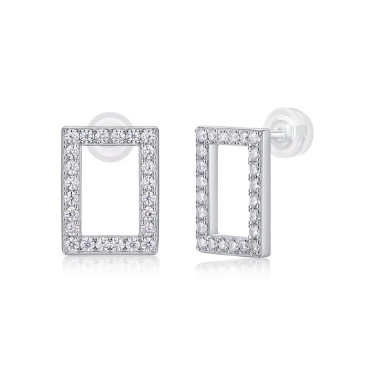 1In Full Swing - Fashionable And Affordable Jewelry With Moissanite S925 Sterling Silver And Platinum - plated Stud Earrings Prohibit TikTok sales - 5 - cjdropshipping