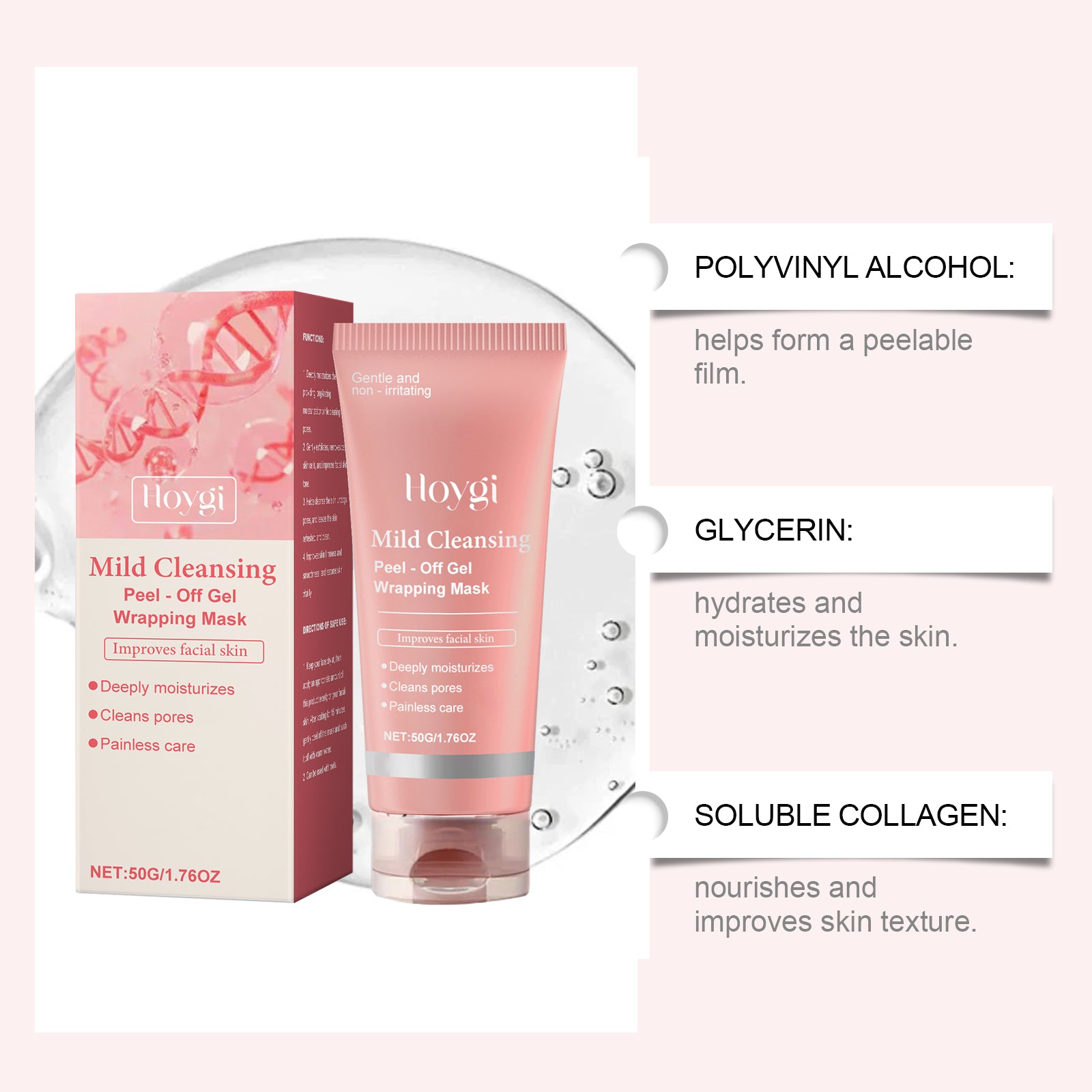 Hoygi Moisturizing Nourishing Peel - Off Mask, Moderate Water Embellish Smooth Firming Skin As Soft Facial Skin Mask - 5 - CJ