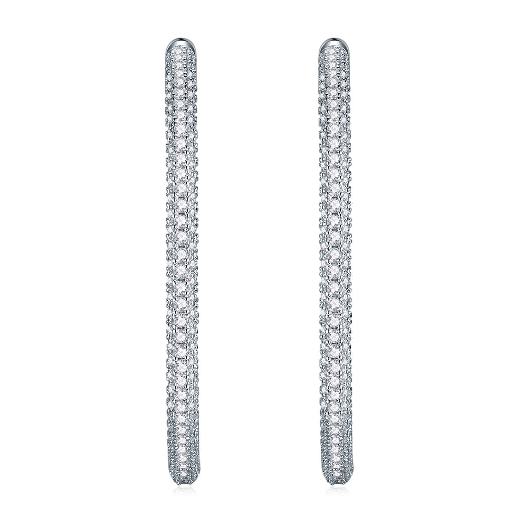 Light Coco Luxury Fashion Diamond Earrings Stud Set With Mosan Diamond Silver Ornaments