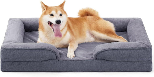 Large Dog Orthopedic Dog Sofa Supportive Foam Pet Mattress Washable And Removable Cover Egg Cell Foam Waterproof Lining Multiple Colors And Sizes Available - 5 - CJ