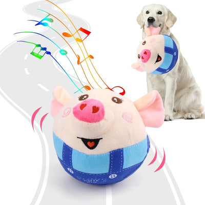 Dog Plush Piglet Toy, Electric Jumping Ball, Singing And Jumping, USB Rechargeable Pet Cat Interactive Toy - 4 - CJ