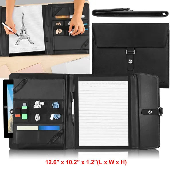 Padfolio Portfolio Folder Business Document Organizer PU Leather Padfolio Holder Case - 5 - CJ