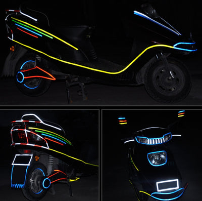 Car and motorcycle bicycle reflective stickers mountain bike luminous stickers dead fly bicycle wheel body sticker - 0 - CJ