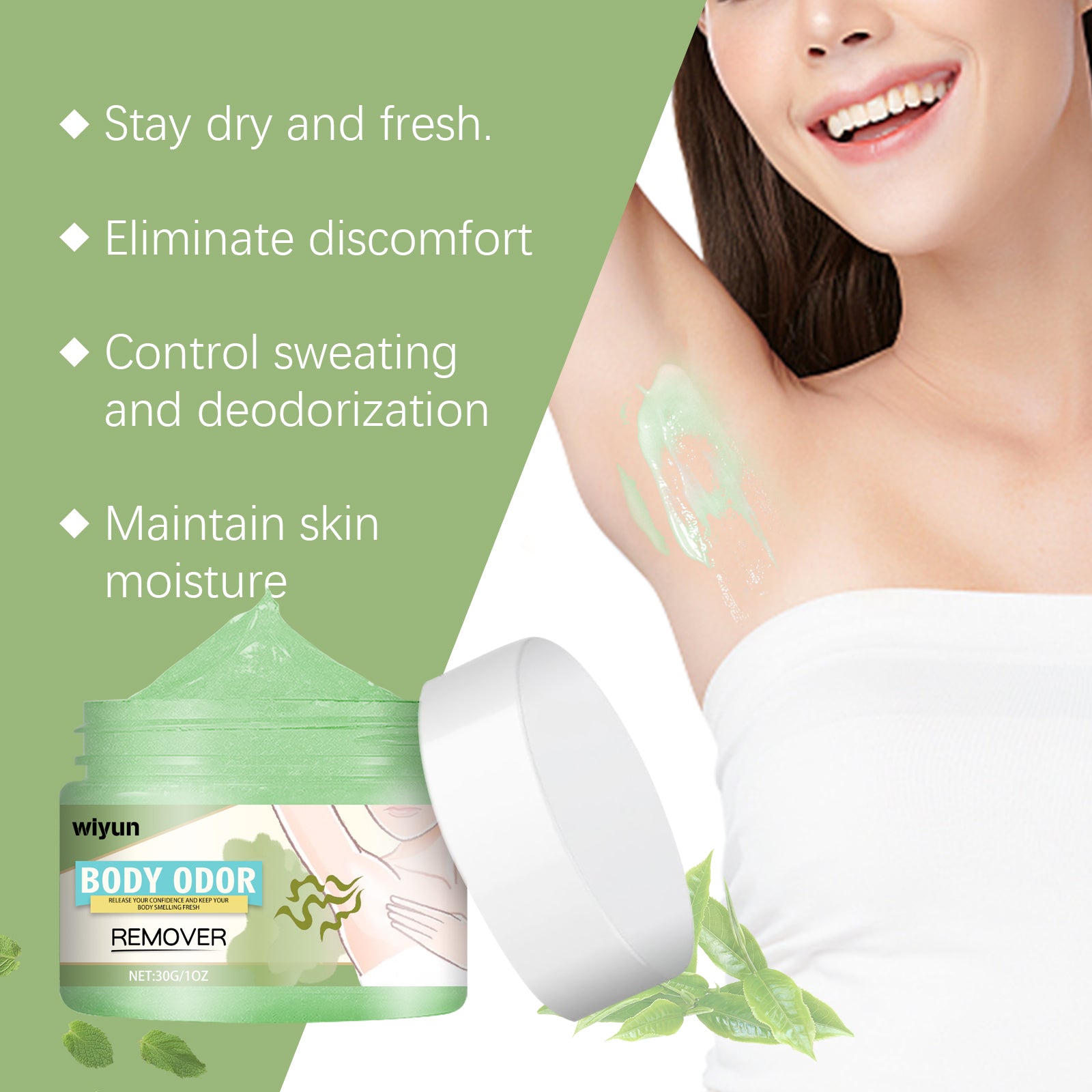 WIYUN Underarm Anti - perspirant Care Cream Cleans armpit sweat odor Refreshing and long - lasting body care cream - 5 - CJ