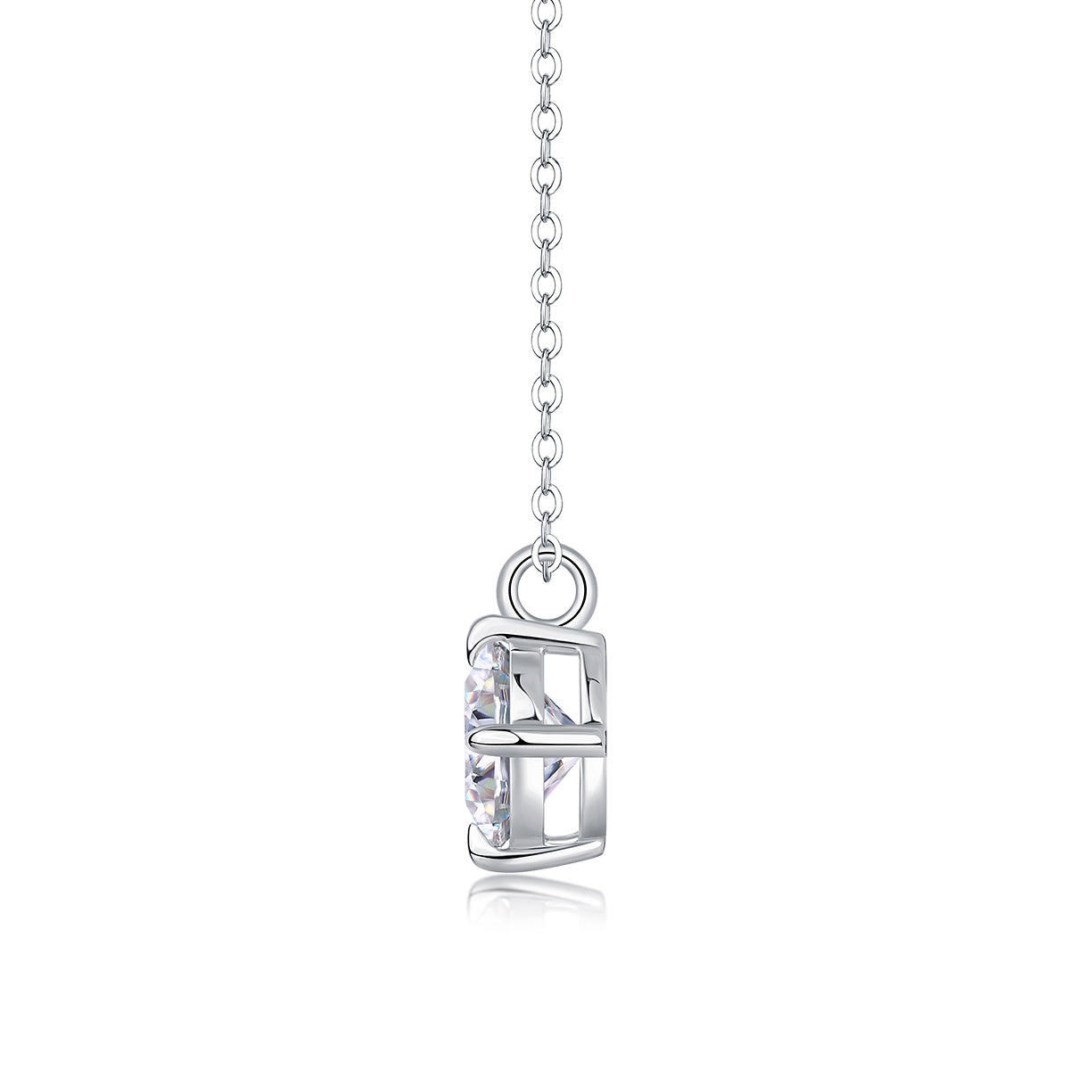 1Round And Smooth - A Fashionable And Luxurious Diamond Jewelry Piece Set With 2 - carat Moissan Diamonds, S925 Sterling Silver And Platinum - plated Pendant Prohibit TikTok sales - 5 - CJ
