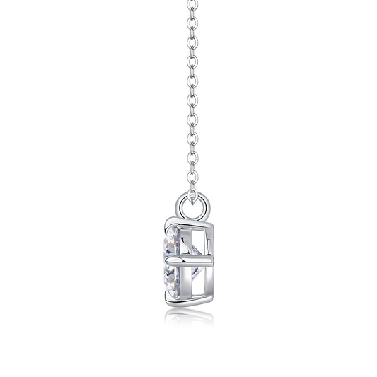 1Round And Smooth - A Fashionable And Luxurious Diamond Jewelry Piece Set With 2 - carat Moissan Diamonds, S925 Sterling Silver And Platinum - plated Pendant Prohibit TikTok sales - 5 - CJ