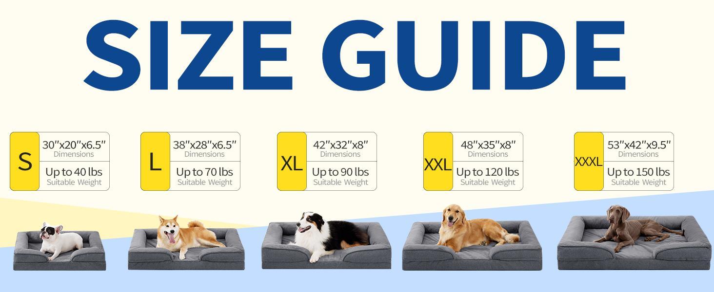 Large Dog Orthopedic Dog Sofa Supportive Foam Pet Mattress Washable And Removable Cover Egg Cell Foam Waterproof Lining Multiple Colors And Sizes Available