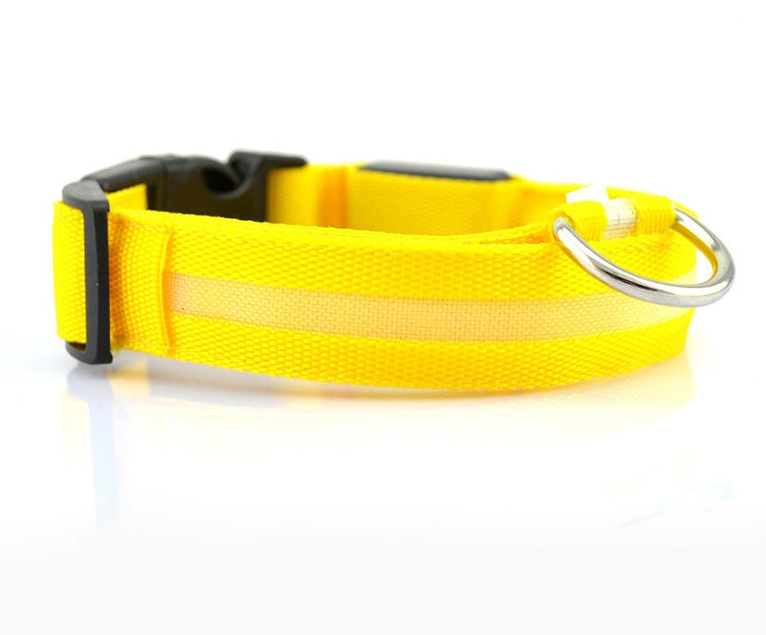 Nylon LED Pet Dog Luminous Collar Night Safety Flashing Glow in Dark Dog Cat Leash Adjustable Pet Supplies - 0 - CJ