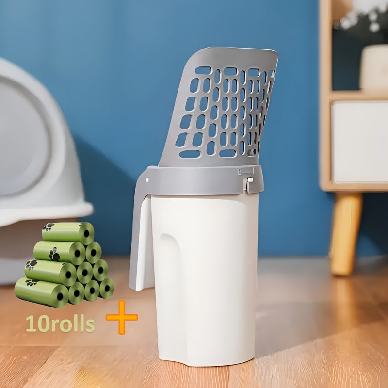 10-Piece Deluxe Cat Litter Scoop Set - Durable PP Material For Long-Lasting Use, Efficient Pet Litter Sifter With Integrated Waste Bag Dispenser For Easy Cleaning, Suitable For All Cat Breeds And Litt by Generic